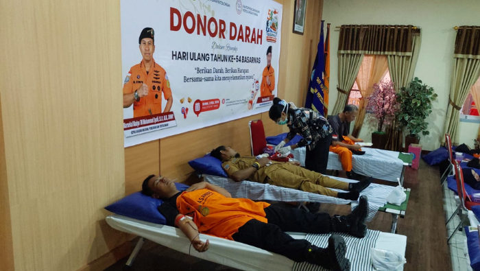 Peduli Kemanusiaan, Peringati HUT ke-54 Basarnas, SAR Timika Sumbangkan 54 Kantong Darah