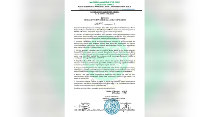 Sambut Ramadhan 1447 H, MUI Mimika Ajak Umat Muslim Perkuat Iman dan Toleransi
