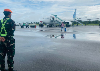 Area Bandara Merauke dalam Pengamanan Ketat Satgas Yon Parako 466 Pasgat