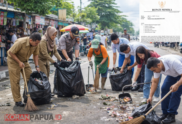 Peringati HPSN 2026, Bupati Mimika Instruksikan Seluruh OPD dan Masyarakat Korvei Lingkungan