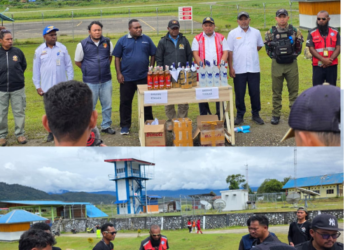 Satgas Yon Parako 466 Pasgat Ikut Musnahkan Puluhan Botol Miras di Oksibil