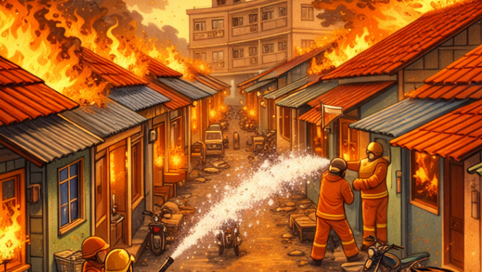 Tiga Rumah Petak di Timika Ludes Terbakar, Satu Penguhuni Alami Luka Bakar, Kerugian Diprediksi Rp700 Juta