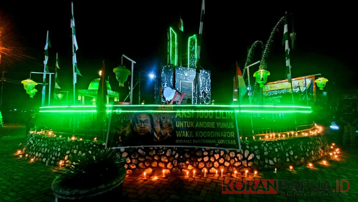Aksi 1.000 Lilin dari Timika untuk Andre Yunus, YLBH Papua Tengah Desak Pengusutan Kasus Penyiraman Air Keras
