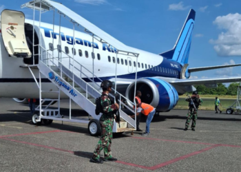 Satgas Yon Parako 466 Pasgat Lakukan Pengamanan Berlapis, Aktivitas Penerbangan Bandara Yahukimo Berlangsung Aman