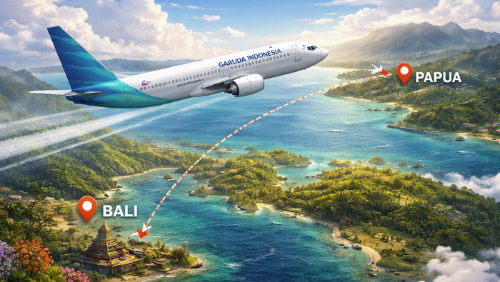 Garuda Terbangi Papua via Bali, Transit di Timika Siapkan 150 Kursi Ekonomi