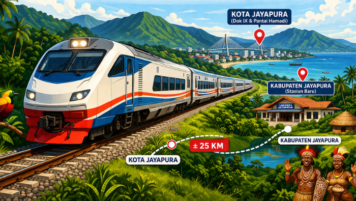 Kereta Api Segera Hadir di Papua: Rute Pertama Hubungkan Kota Jayapura dengan Kabupaten Jayapura