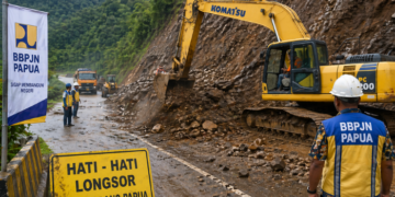 Longsor di Jalan Trans Papua: BBPJN Papua Turunkan Alat Berat, Prediksi Tuntas Dua Pekan