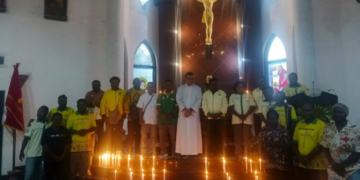 Wujud Solidaritas untuk Papua Damai, Pemuda Katolik Papua Tengah Nyalakan 1.000 Lilin