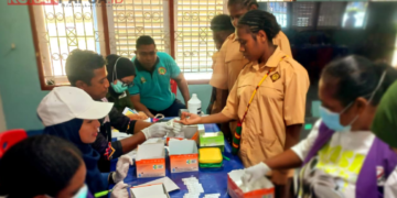 Peringati Hari Malaria Sedunia, Dinkes Mimika Gencarkan Skrining Massal, Nyasar Sekolah Berpola Asrama