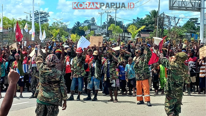 Gelar Unjuk Rasa di DPRK Mimika, KNPB Desak Hentikan Konflik Bersenjata di Papua