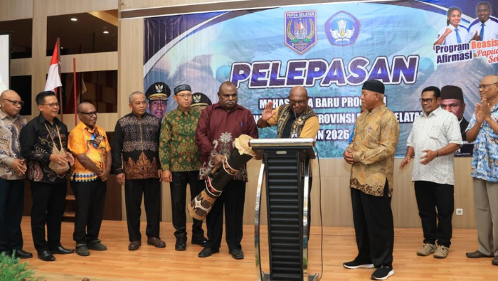 145 Mahasiswa Beasiswa Afirmasi di Papua Selatan Dilepas ke Sejumlah Kampus di Indonesia
