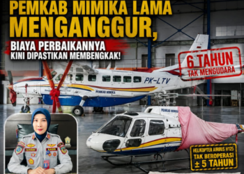Pesawat dan Helikopter Pemkab Mimika Lama Menganggur, Biaya Perbaikannya Kini Dipastikan Membengkak