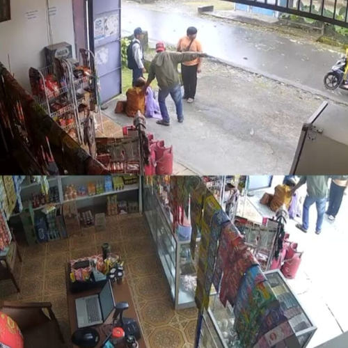 Terekam CCTV! Aksi Begal di SP2 Timika, IRT Terjatuh hingga Kepalanya Membentur Aspal