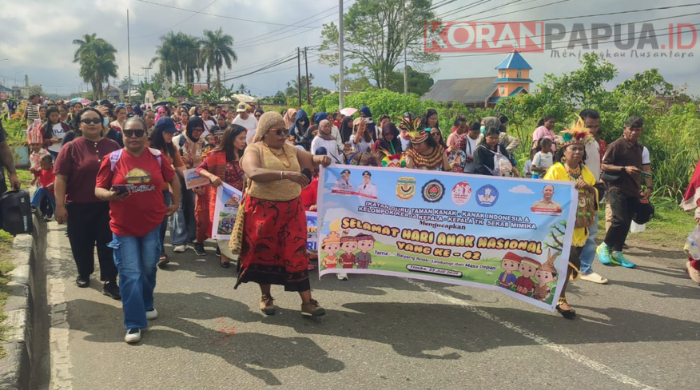 78 TK di Mimika Semarakkan Hari Anak Nasional Lewat Pawai Budaya Nusantara