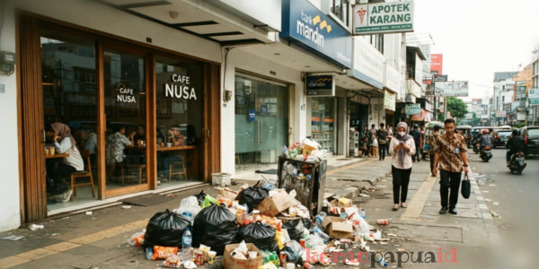 Buang Sampah di Jalan, Pemilik Usaha di Timika Terancam Sanksi hingga Penutupan
