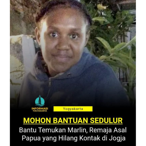 Gadis Asal Mimika Hilang di Yogyakarta, Marlin Brigita Kasimat Belum Ditemukan
