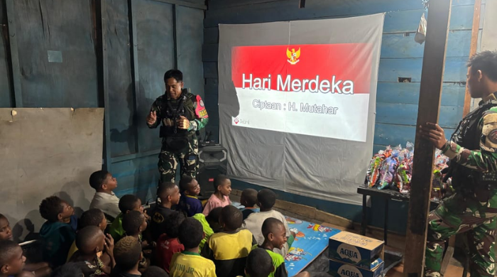 Satgas Pasgat Tanamkan Semangat Perjuangan dan Cinta Tanah Air pada Generasi Muda di Pegunungan Bintang