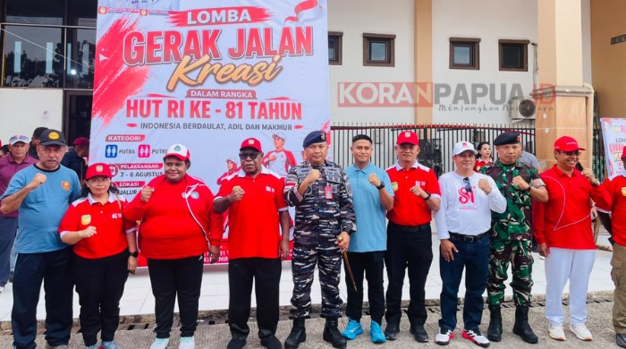 Sambut HUT RI di Mimika: 38 Regu Putri Meriahkan Gerak Jalan Kreasi, Wabup Emanuel: Isi Kemerdekaan dengan Karya Nyata