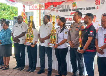 Lomba Kebersihan HUT ke-81 RI, Kelurahan Wanagon Juara Pertama Tingkat Distrik Mimika Baru