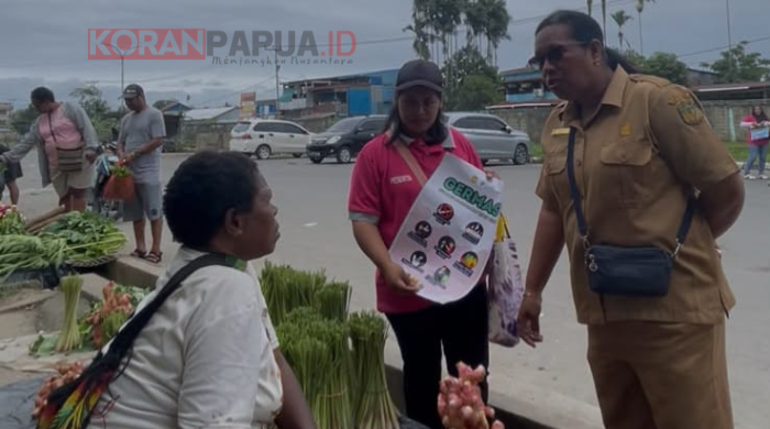 Dinkes Mimika Gencarkan GERMAS di Pasar Sentral, Dorong Warga Terapkan Pola Hidup Sehat