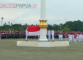 Meski Diguyur Hujan, Upacara HUT ke-81 RI di Mimika Berlangsung Khidmat, Ditutup Tarian Tradisional Papua