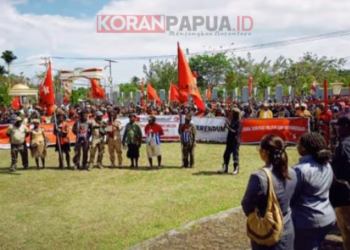 KNPB Kepung DPRK Mimika, Tuntut Papua Jadi Zona Darurat Militer dan Kemanusiaan, Aspirasi Akhirnya Diterima