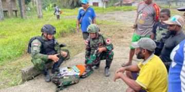 Satgas Pasgat Layani Kesehatan Warga di Pedalaman Boven Digoel