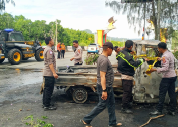 Dua Orang Tewas dalam Kecelakaan Mobil Terbakar di Ring Road Jayapura