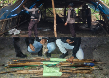 Razia Besar di Kwamki Narama, Polisi Sita 423 Anak Panah dan Bongkar 4 Tenda Perang