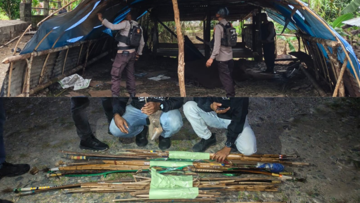 Razia Besar di Kwamki Narama, Polisi Sita 423 Anak Panah dan Bongkar 4 Tenda Perang