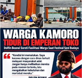 Dolfin Beanal Kecam Pelayanan Festival Budaya Mimika: Warga Kamoro Tidur di Emperan Toko