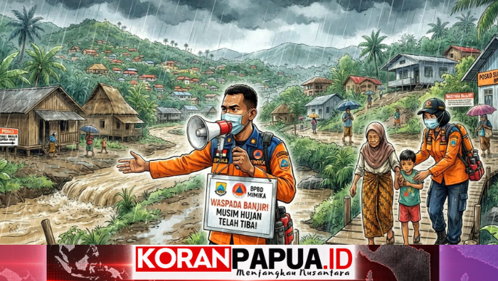 Kualitas Udara Memburuk, BPBD Mimika Perkuat Pemantauan dan Bagikan Masker