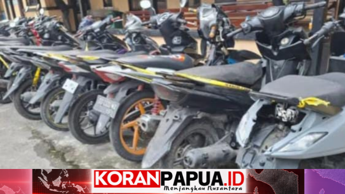 Polisi Amankan 12 Motor Diduga Hasil Curanmor di Mimika, Dua Remaja Ditangkap